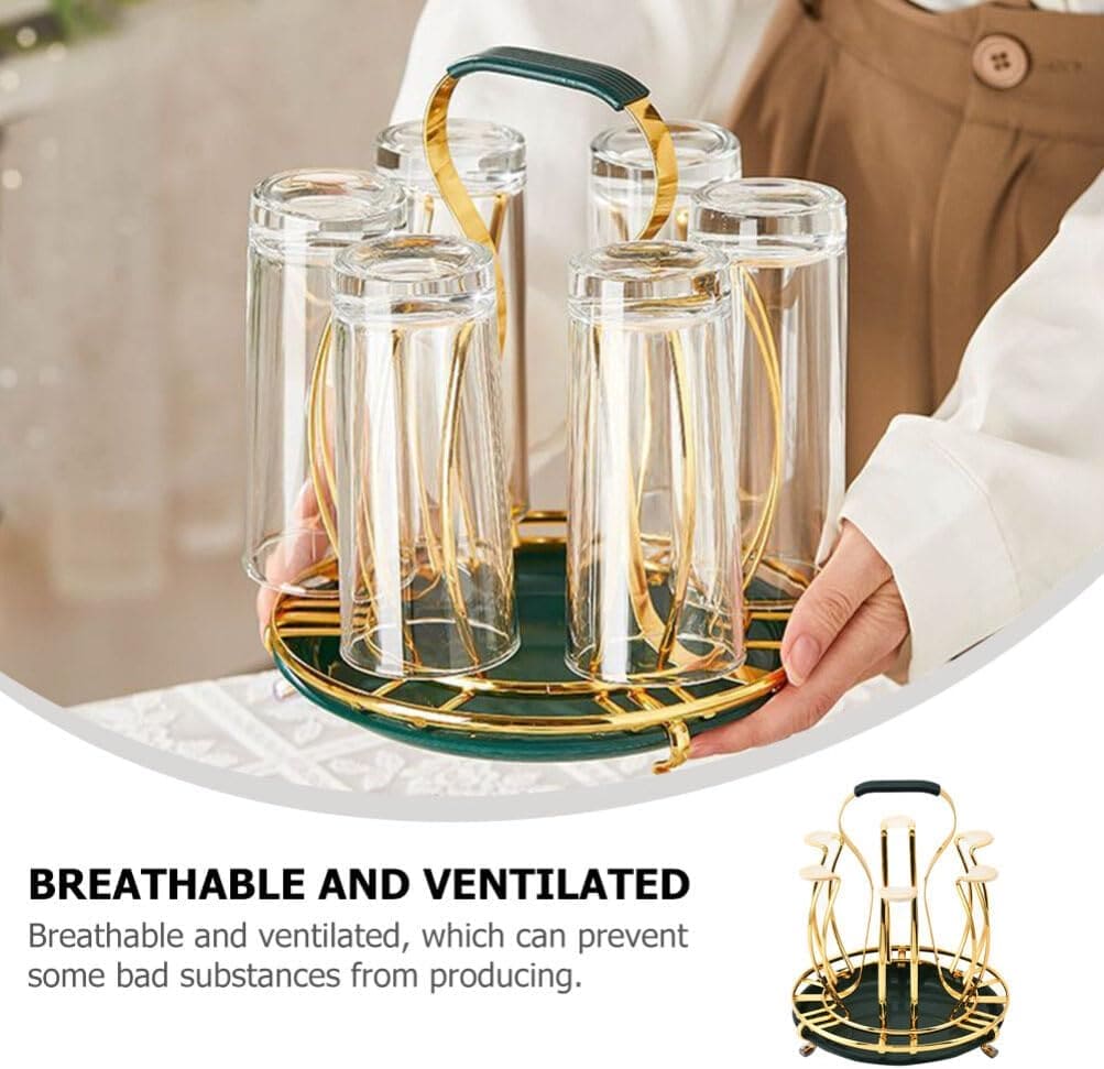 Luxury Metal Glass Rack, Water Mug Draining Drying Organizer, Metal Cup Drying Rack Shelf,, Useful Home Kitchen Supply, Cup Holder with 6 Fixators, Household Cup Bracket Luxury Metal Glass Rack, Water Mug Draining Drying Organizer, Metal Cup Drying Rack Shelf,, Useful Home Kitchen Supply, Cup Holder with 6 Fixators, Household Cup Bracket